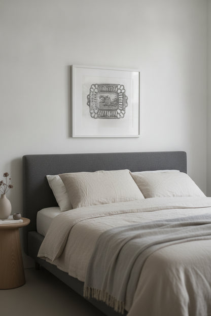 Fruit Dish — framed art in a styled interior