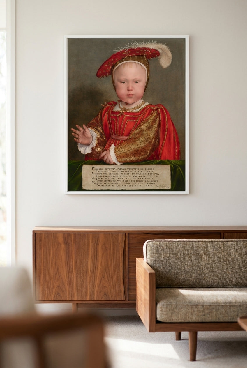 Edward VI as a Child — framed art in a styled interior