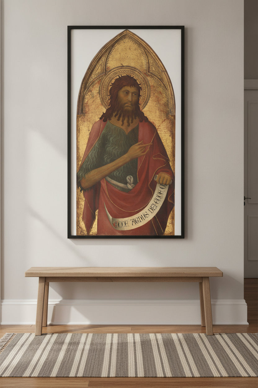 Saint John the Baptist — framed art in a styled interior