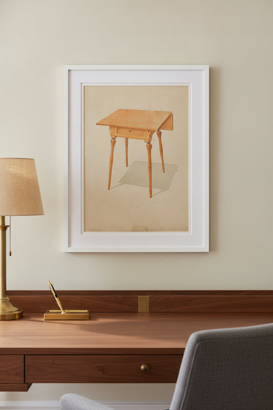 Shaker Drop-leaf Table — framed art in a styled interior