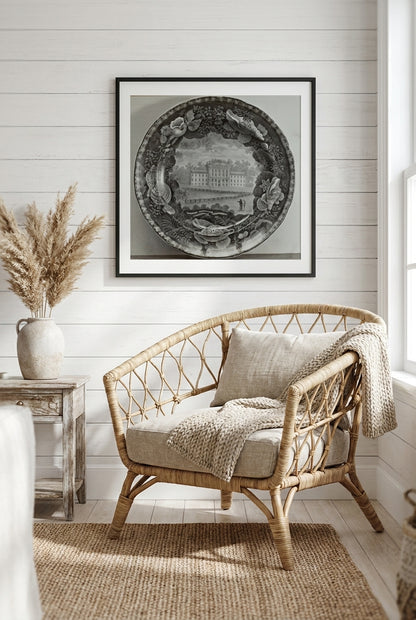Plate - "Marine Hospital, Louisville" — framed art in a styled interior