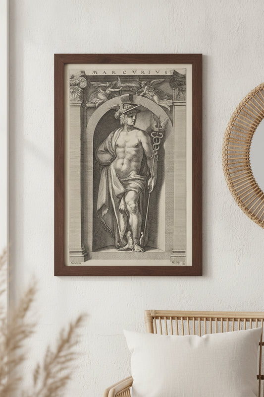 Mercury — framed art in a styled interior