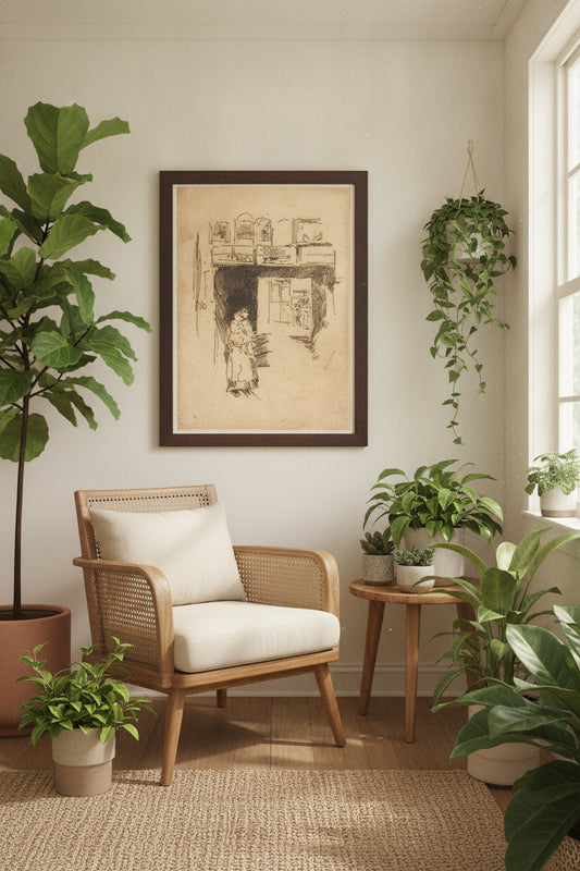 Bird-Cages, Drury Lane — framed art in a styled interior