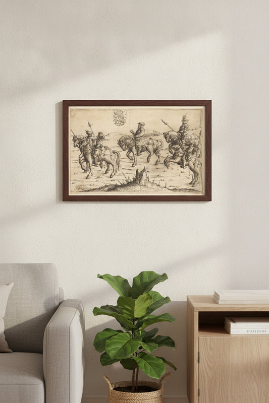 Herberstein's Journey to Denmark — framed art in a styled interior