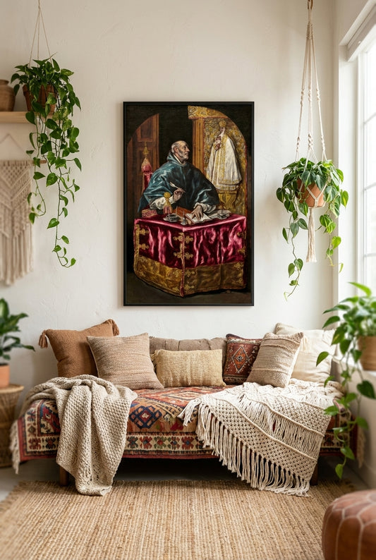 Saint Ildefonso — framed art in a styled interior