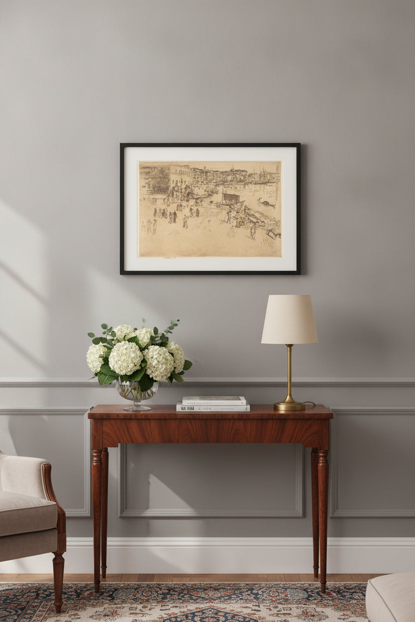 The Riva, No.I — framed art in a styled interior