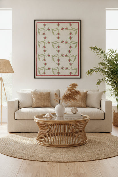 Tulip Pattern Quilt — framed art in a styled interior