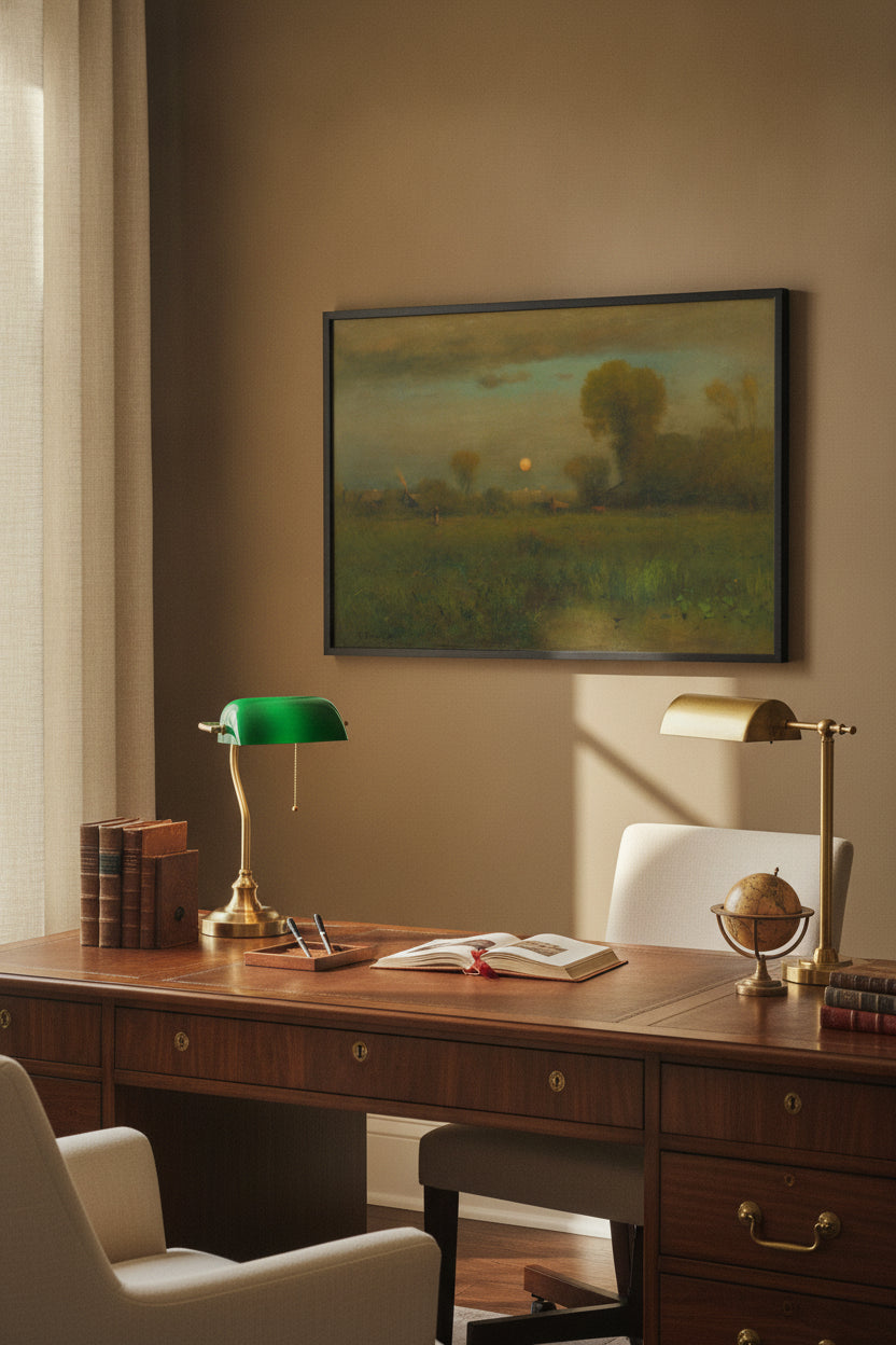 Harvest Moon — framed art in a styled interior
