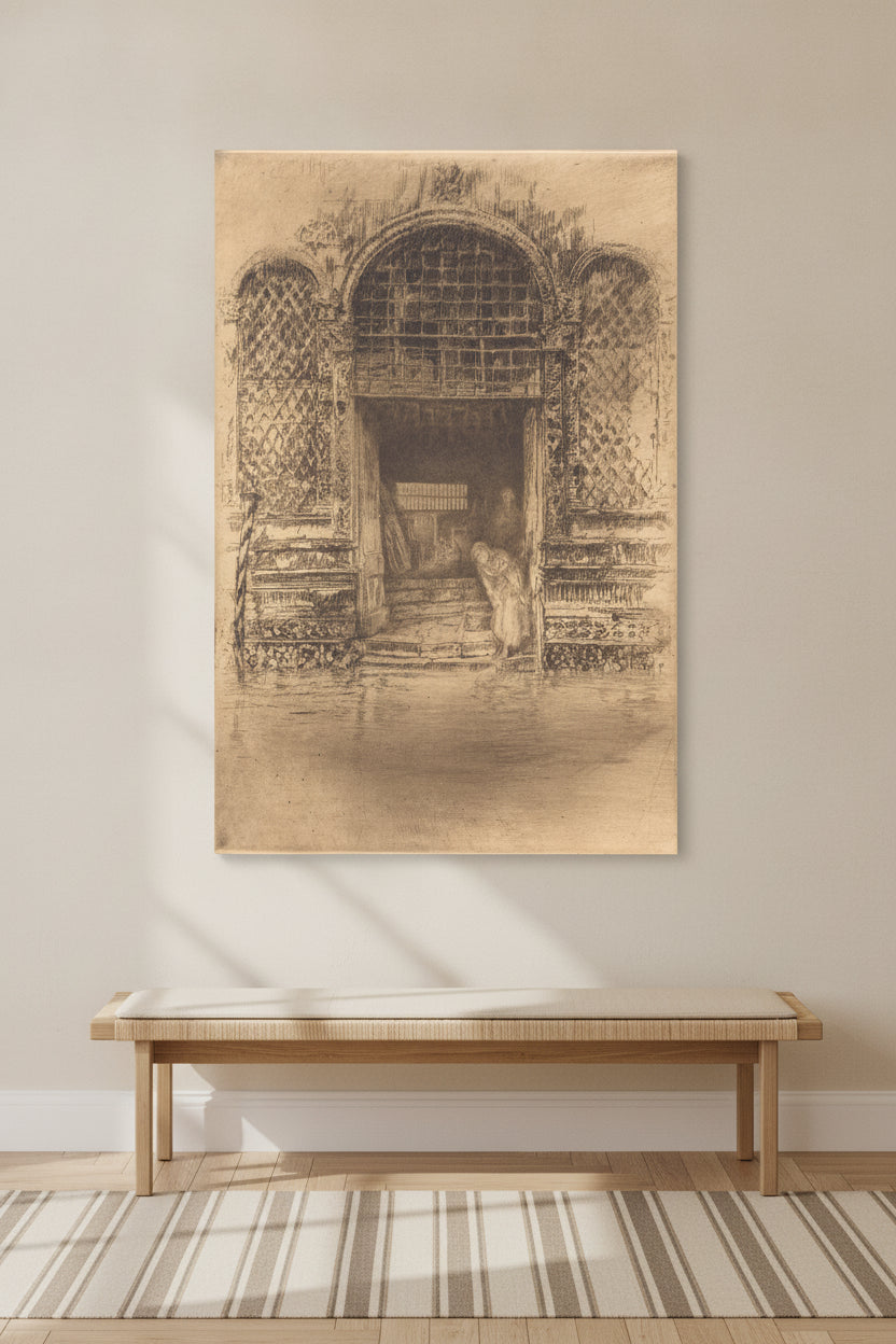 The Doorway — framed art in a styled interior