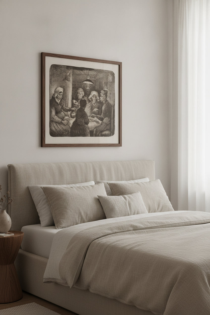 Potato Eaters — framed art in a styled interior