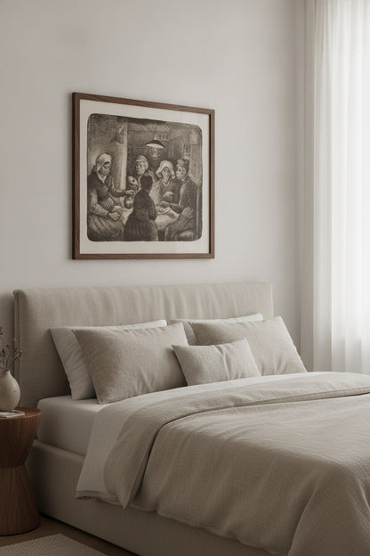 Potato Eaters — framed art in a styled interior