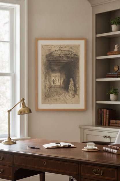 The Beggars — framed art in a styled interior