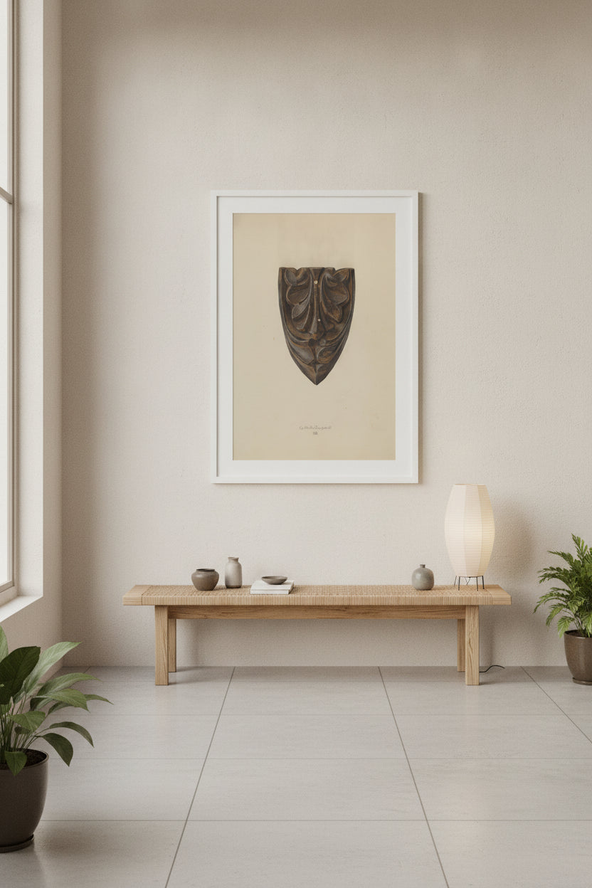 Crowning Leaf — framed art in a styled interior