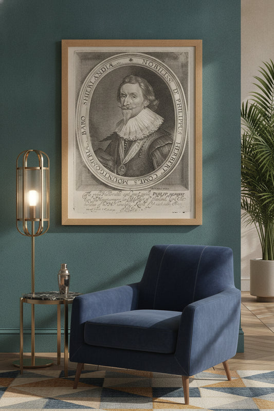 Philip Herbert, Fourth Earl of Pembroke — framed art in a styled interior