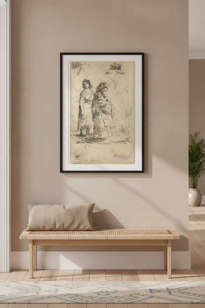 Fruit Sellers - E — framed art in a styled interior