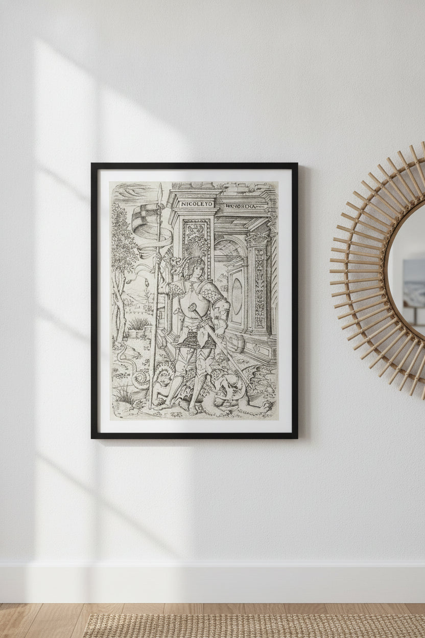Saint George — framed art in a styled interior