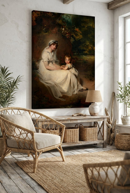 Lady Mary Templetown and Her Eldest Son — framed art in a styled interior