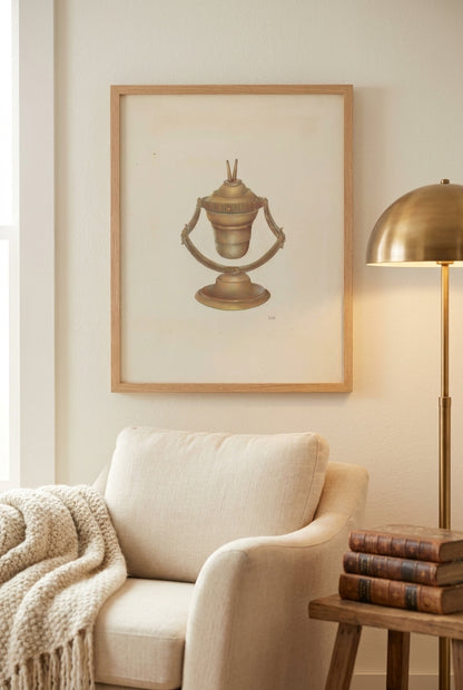 Mariner's Lamp — framed art in a styled interior