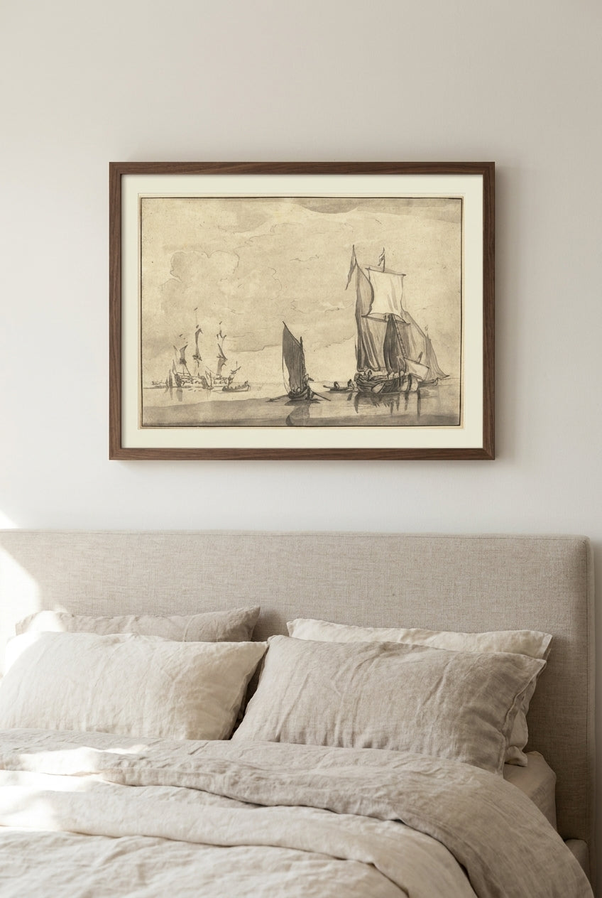 Seascape — framed art in a styled interior