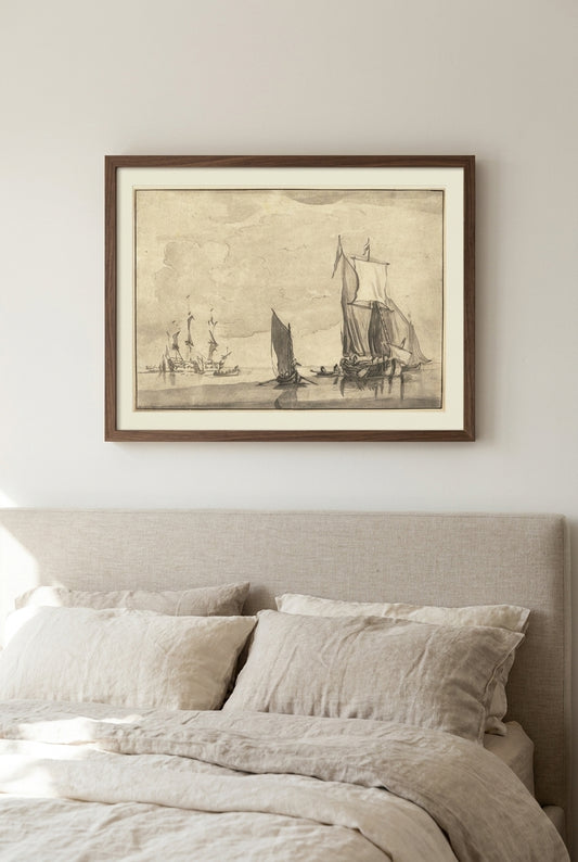 Seascape — framed art in a styled interior