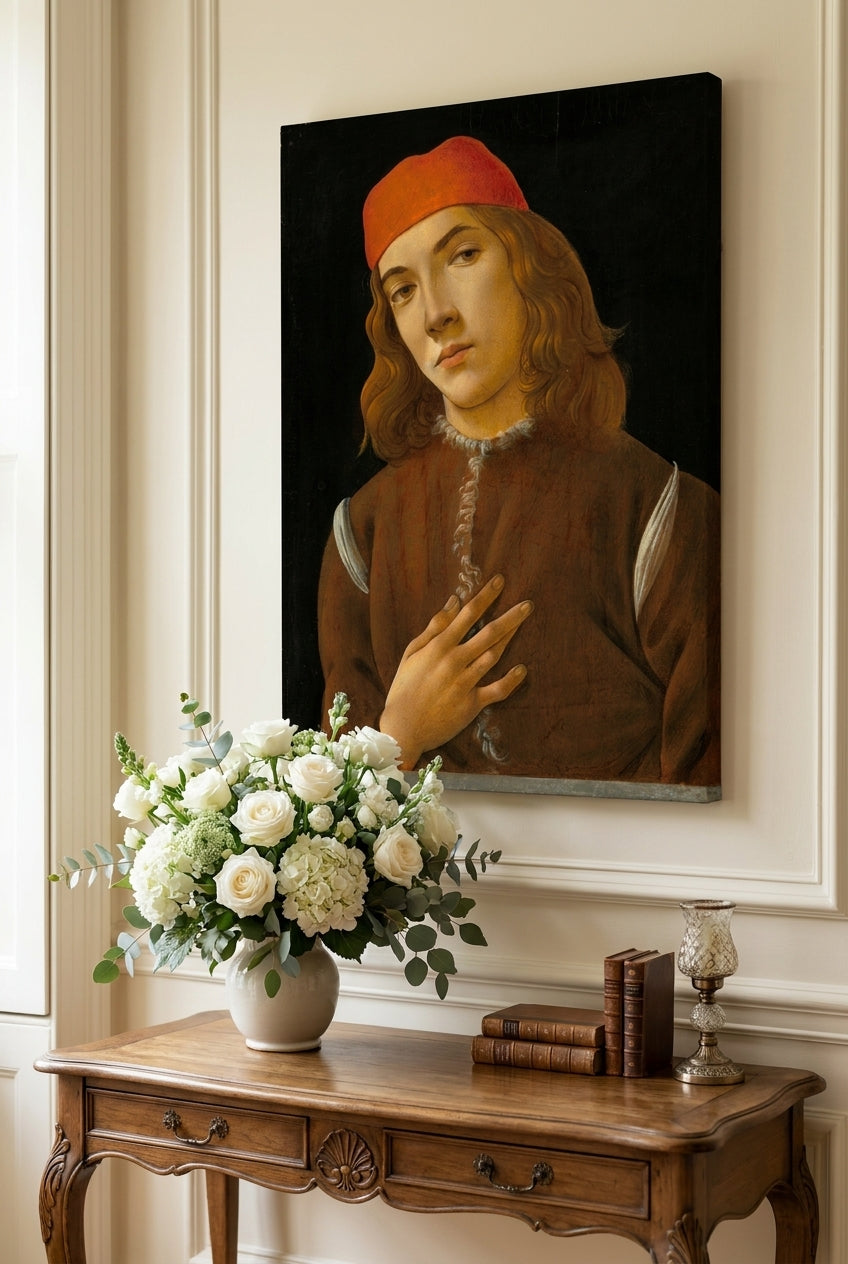 Portrait of a Youth — framed art in a styled interior
