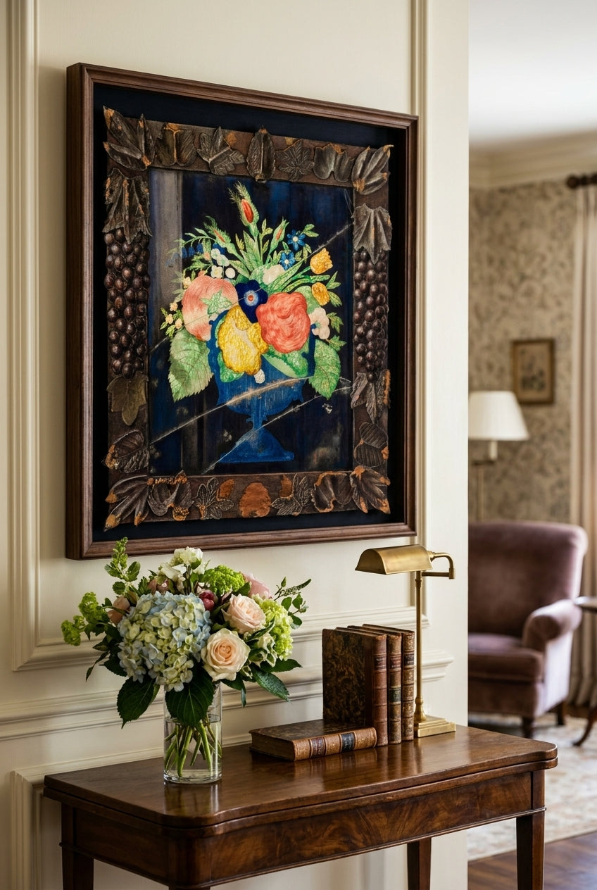Tin Foil Still Life and Frame — framed art in a styled interior