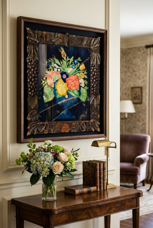 Tin Foil Still Life and Frame — framed art in a styled interior