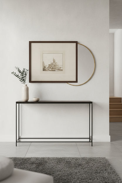 Landscape with a Round Tower — framed art in a styled interior
