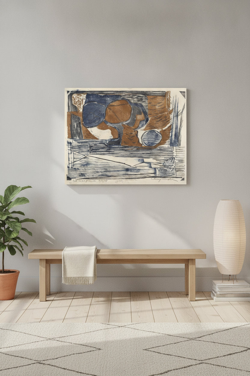 Grey Still Life — framed art in a styled interior