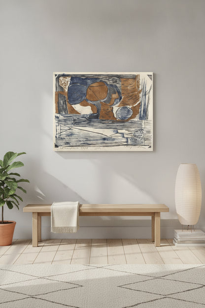Grey Still Life — framed art in a styled interior