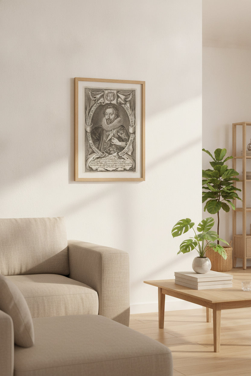 William Herbert, Third Earl of Pembroke — framed art in a styled interior