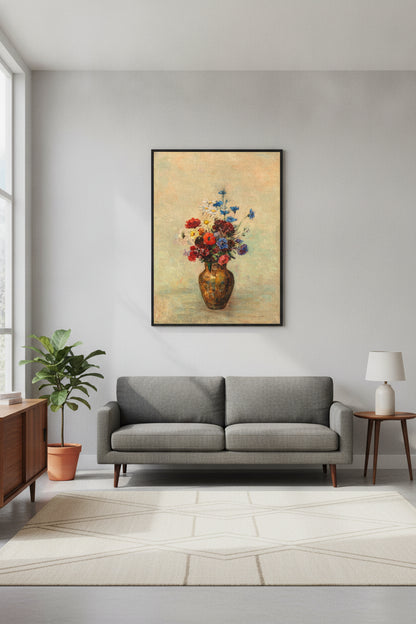 Flowers in a Vase — framed art in a styled interior