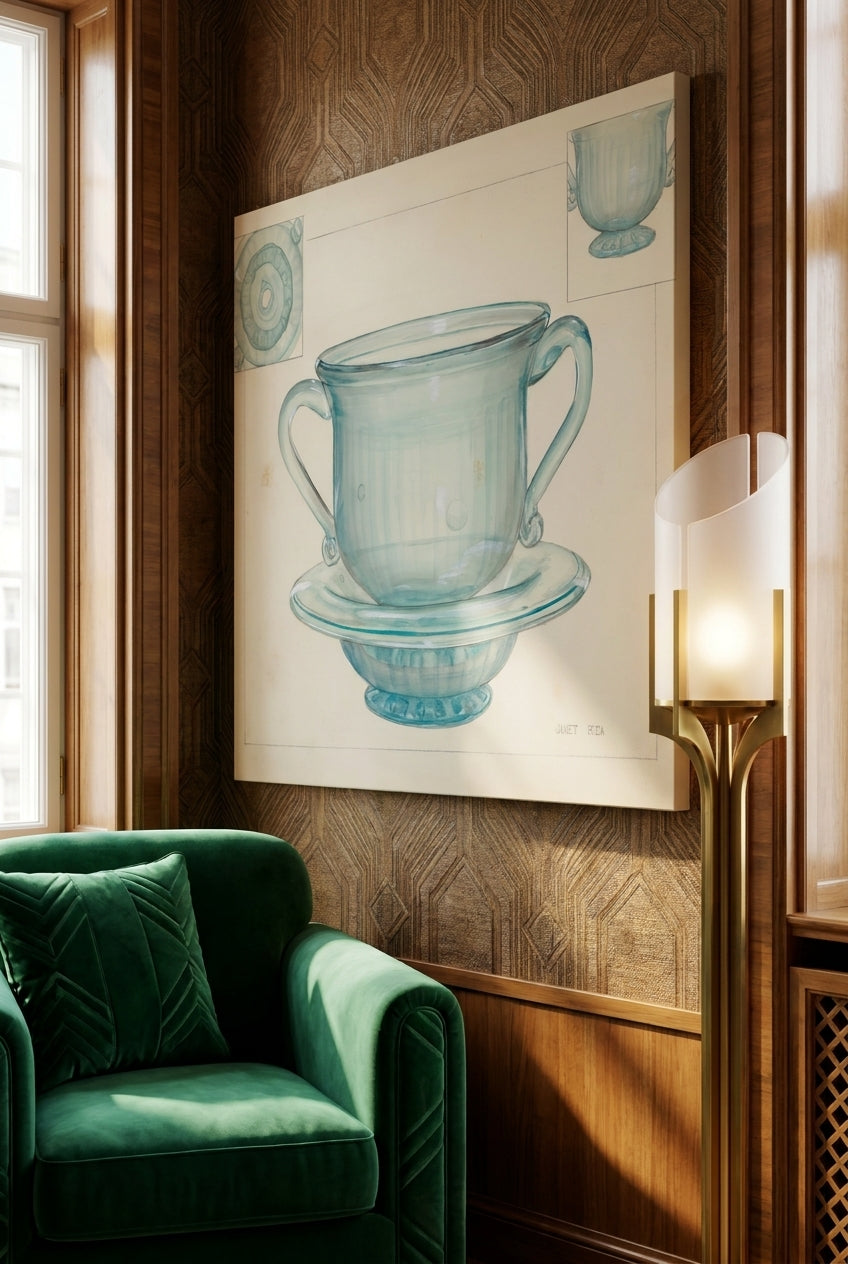 Flower Pot and Base — framed art in a styled interior