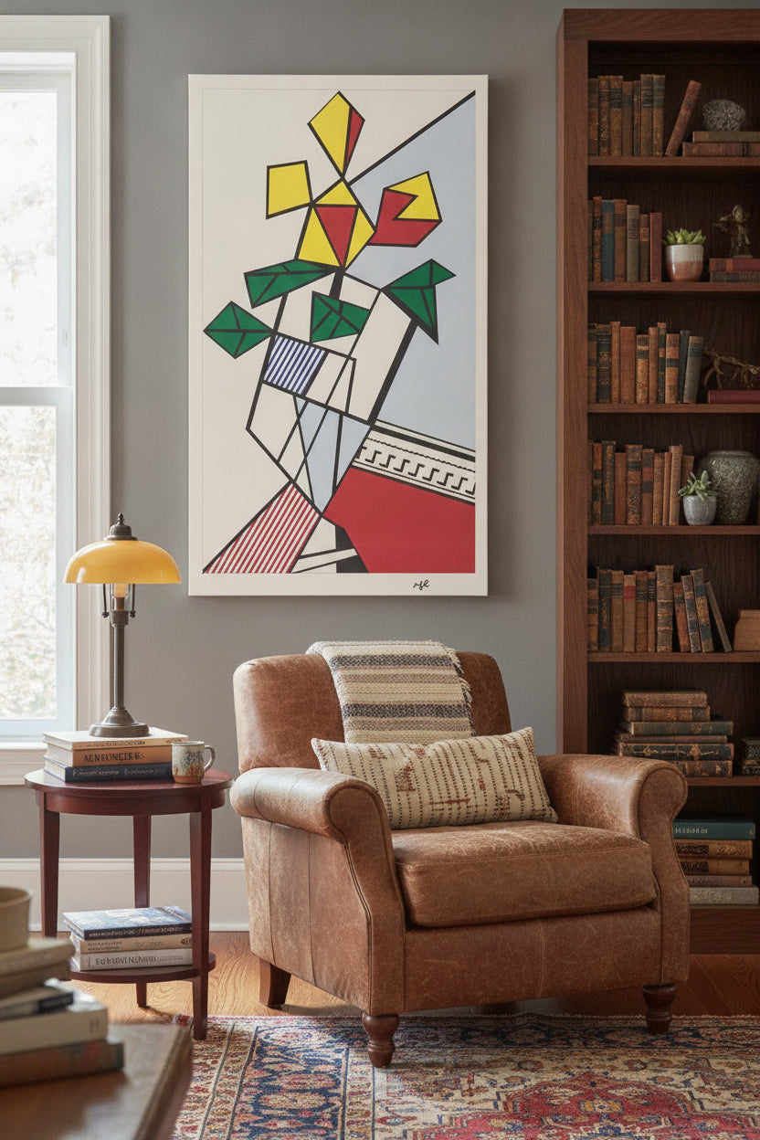 Flowers — framed art in a styled interior