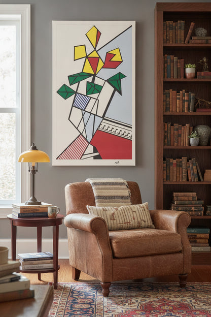 Flowers — framed art in a styled interior