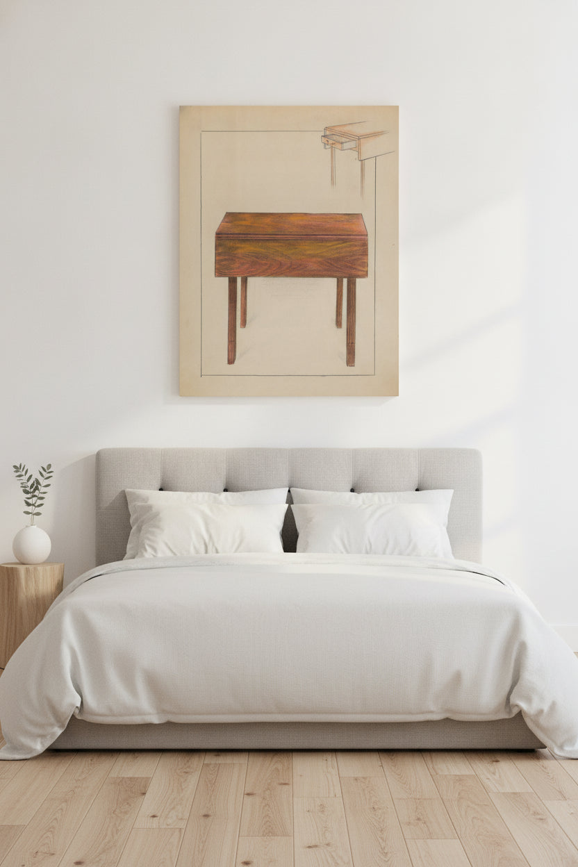 Drop Leaf Table — framed art in a styled interior