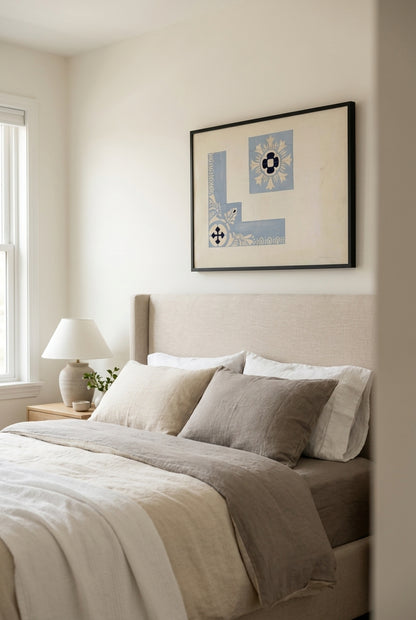 Stencil of Ceiling (Mariner's Church) — framed art in a styled interior