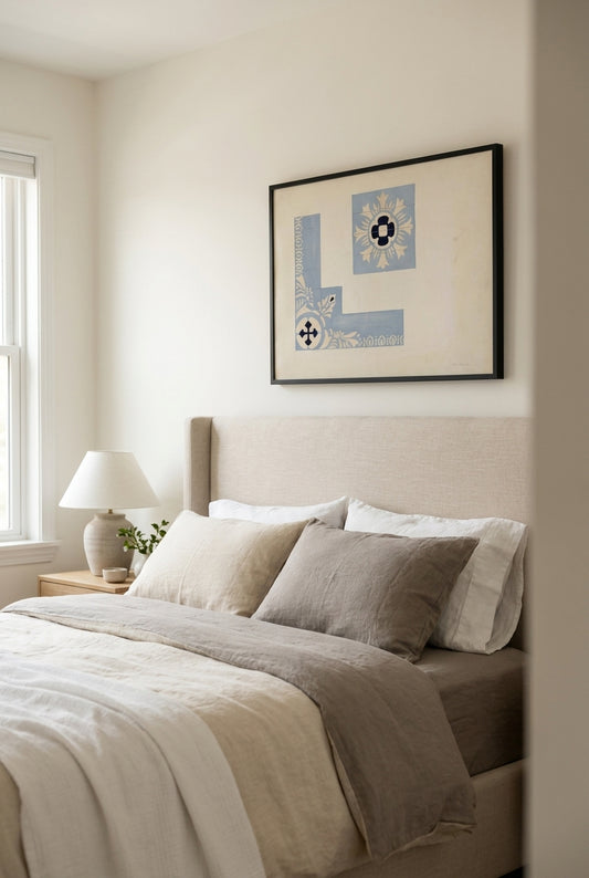 Stencil of Ceiling (Mariner's Church) — framed art in a styled interior