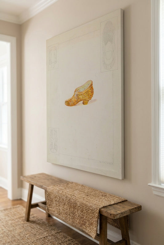Flower Holder — framed art in a styled interior