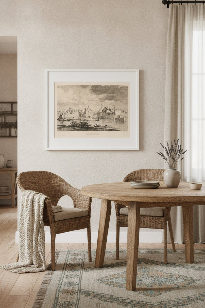 Vue de la Ville de Delft — framed art in a styled interior