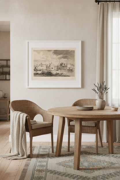 Vue de la Ville de Delft — framed art in a styled interior