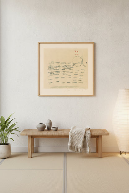 Seascape — framed art in a styled interior