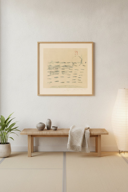 Seascape — framed art in a styled interior