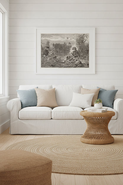 The Last Days of Harvest — framed art in a styled interior