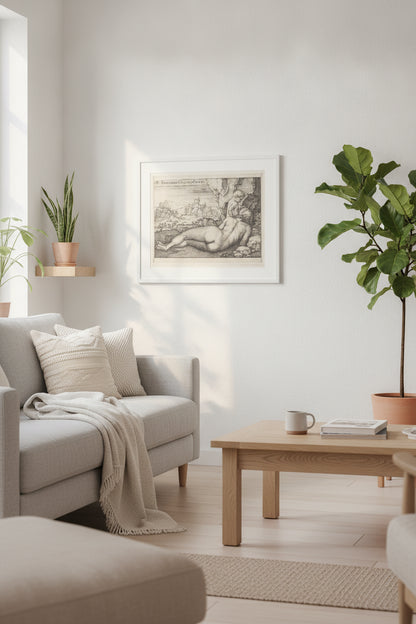 The Penance of Saint John Chrysostom — framed art in a styled interior