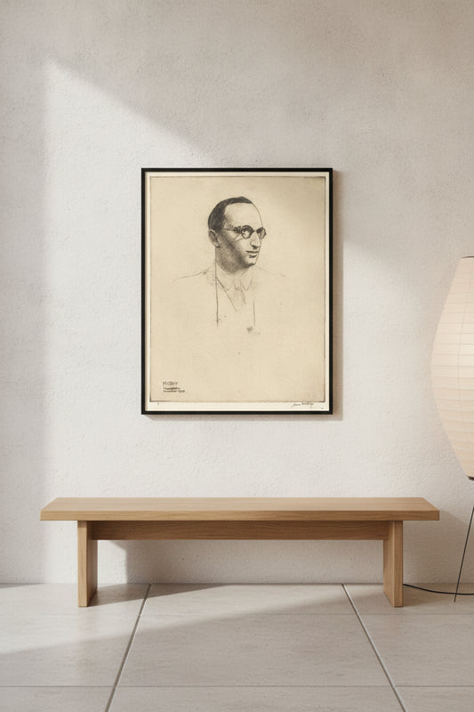 Lessing J. Rosenwald — framed art in a styled interior