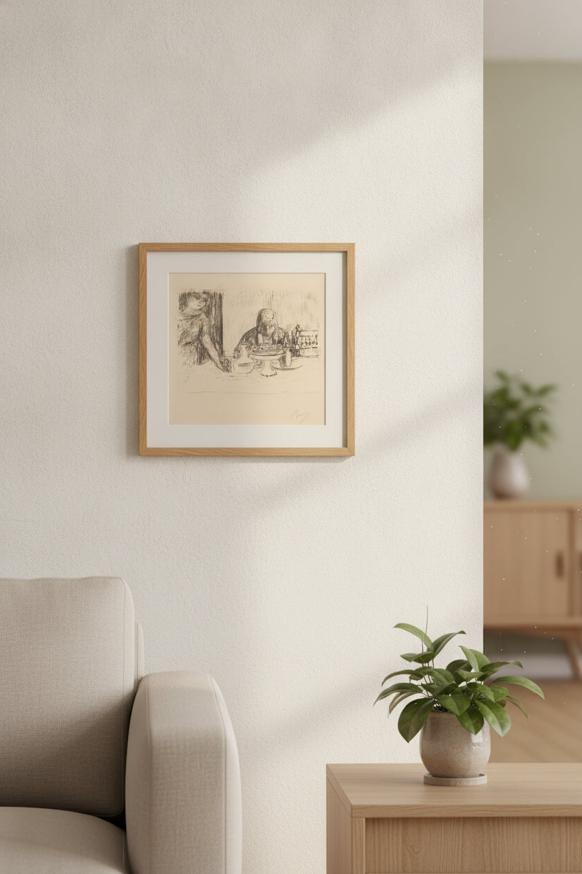 The Pitcher and the Fruit-Dish — framed art in a styled interior