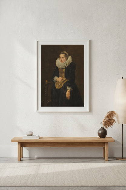 Portrait of a Flemish Lady — framed art in a styled interior