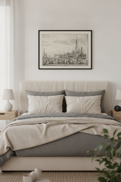 The Market on the Molo — framed art in a styled interior