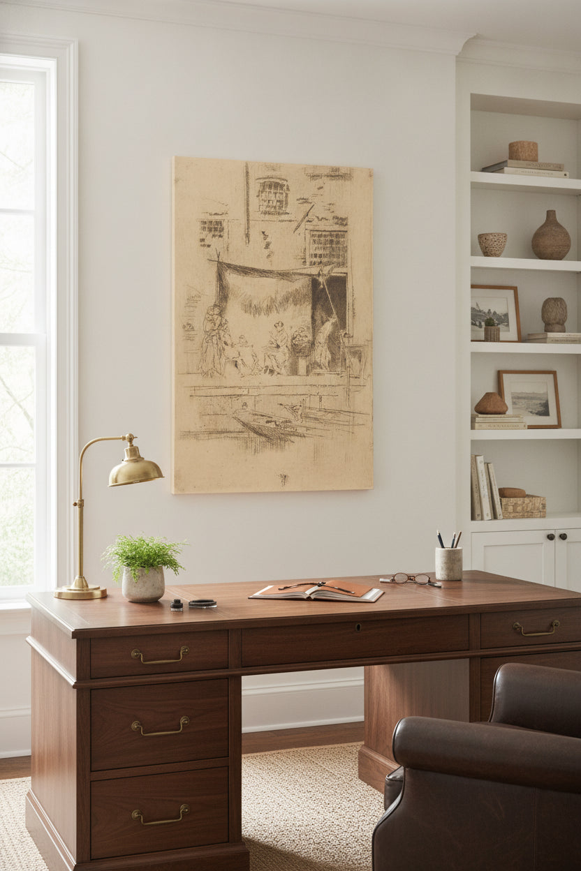 Fruit-Stall — framed art in a styled interior